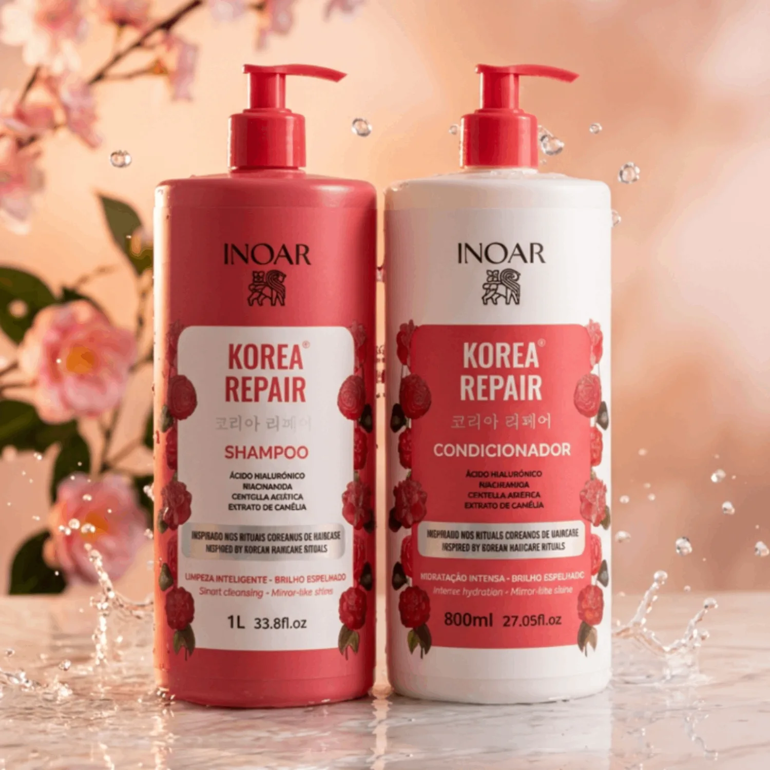Linha Korea Repair - Shampoo e Condicionador. O ritual coreano de beleza.